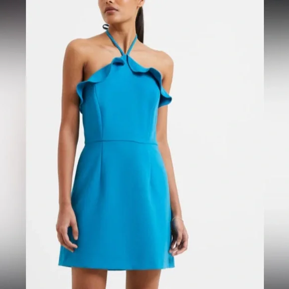 french connection whisper halter dress French Collection L129117 Womens Summer White Whisper Halter Dress Size 8